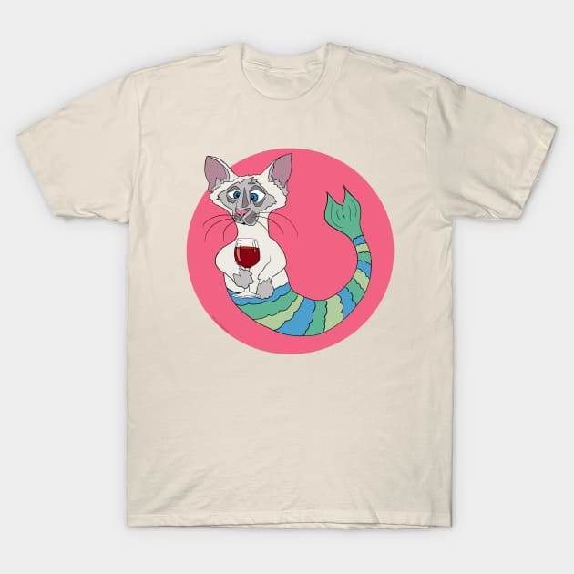 Sam the Siamese Purrmaid T-Shirt by abrushwithhumor